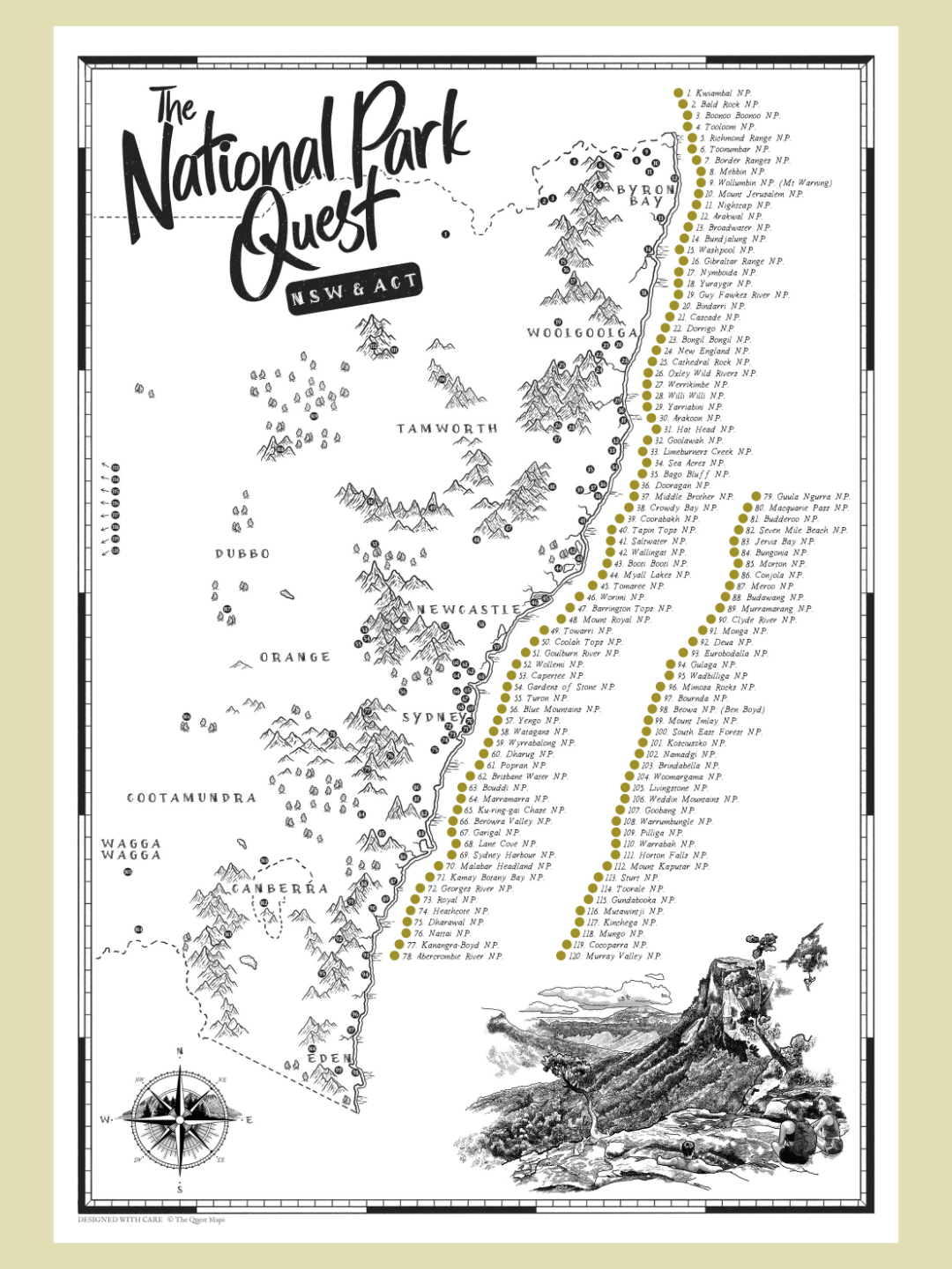 The NSW & ACT National Parks Quest - Scratch Map