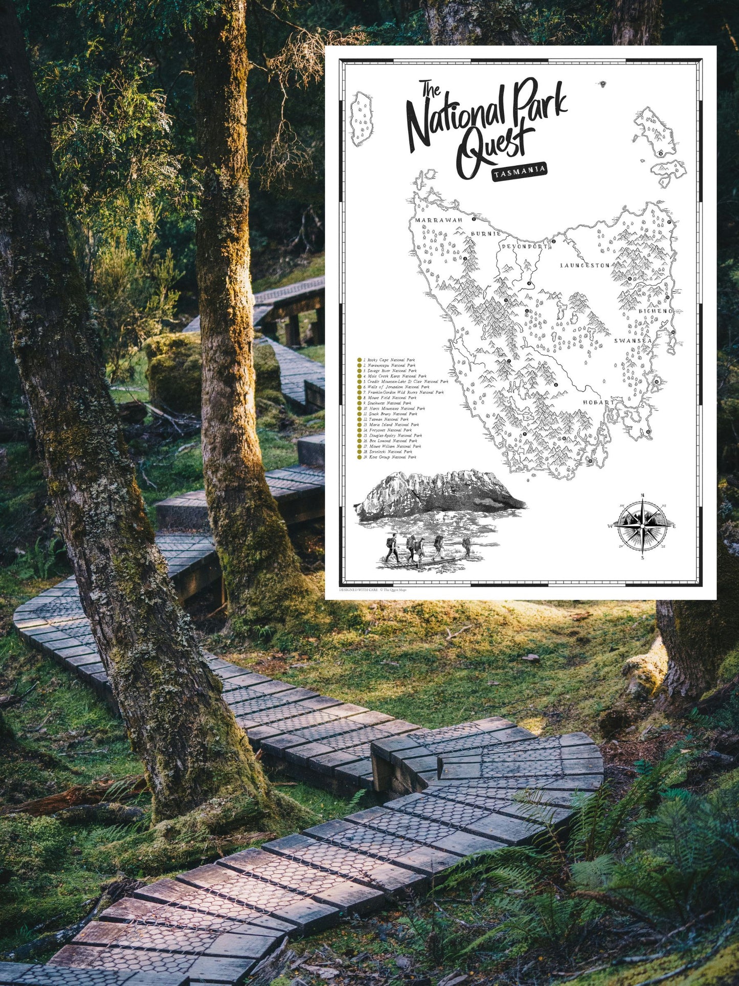 The Tasmania National Parks Quest - Scratch Map