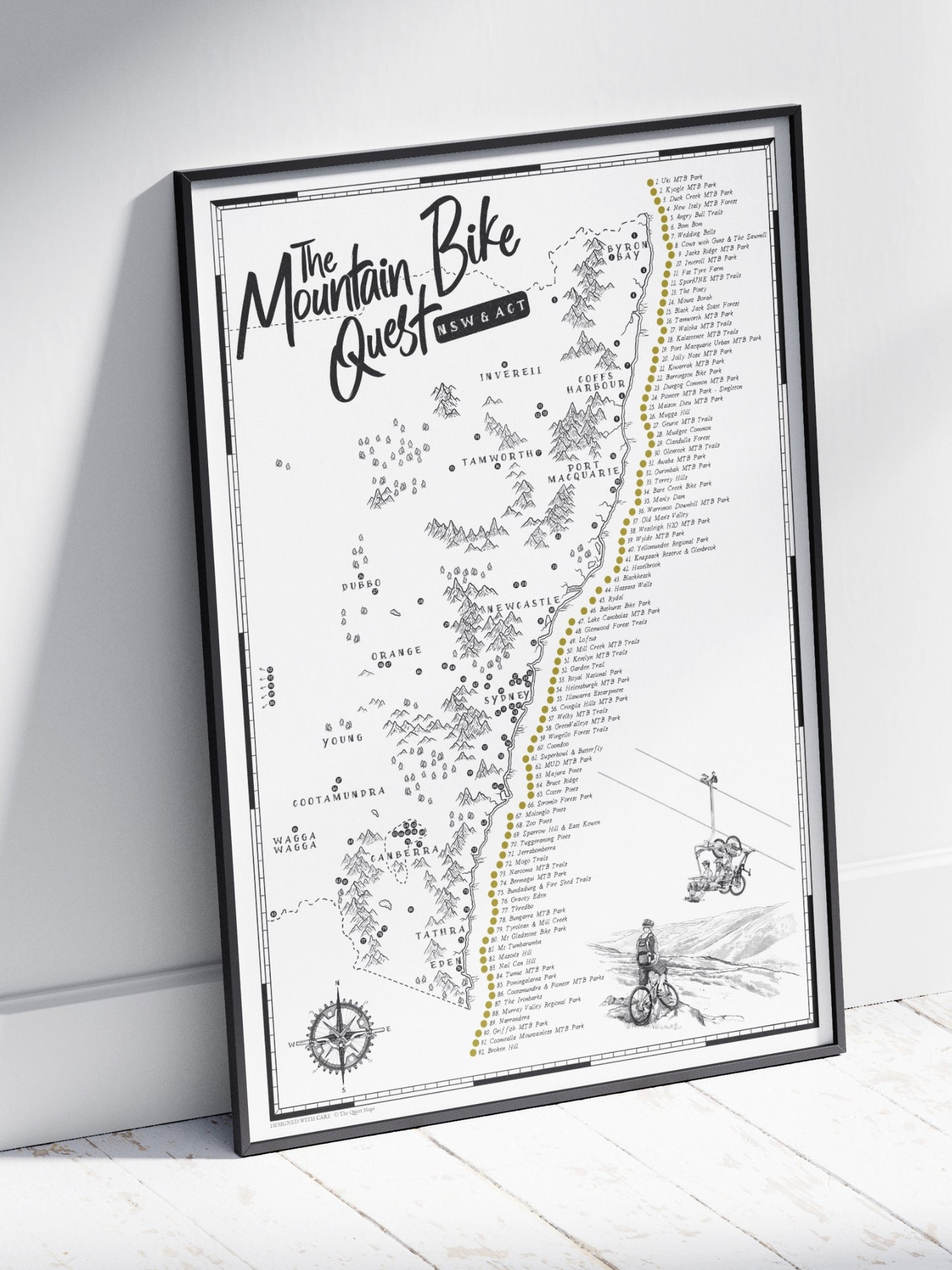 The NSW & ACT Mountain Bike Quest - Scratch Map
