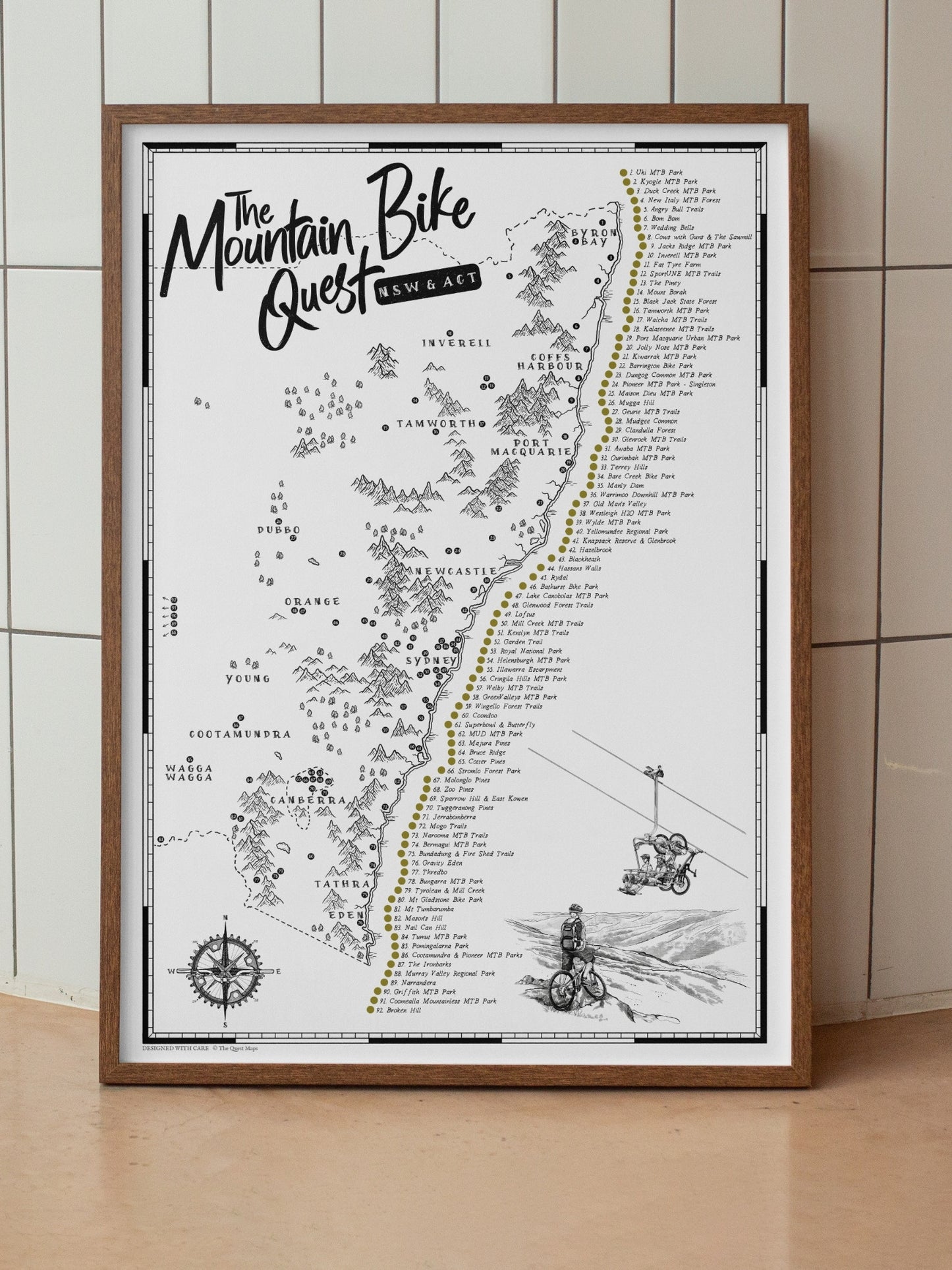 The NSW & ACT Mountain Bike Quest - Scratch Map