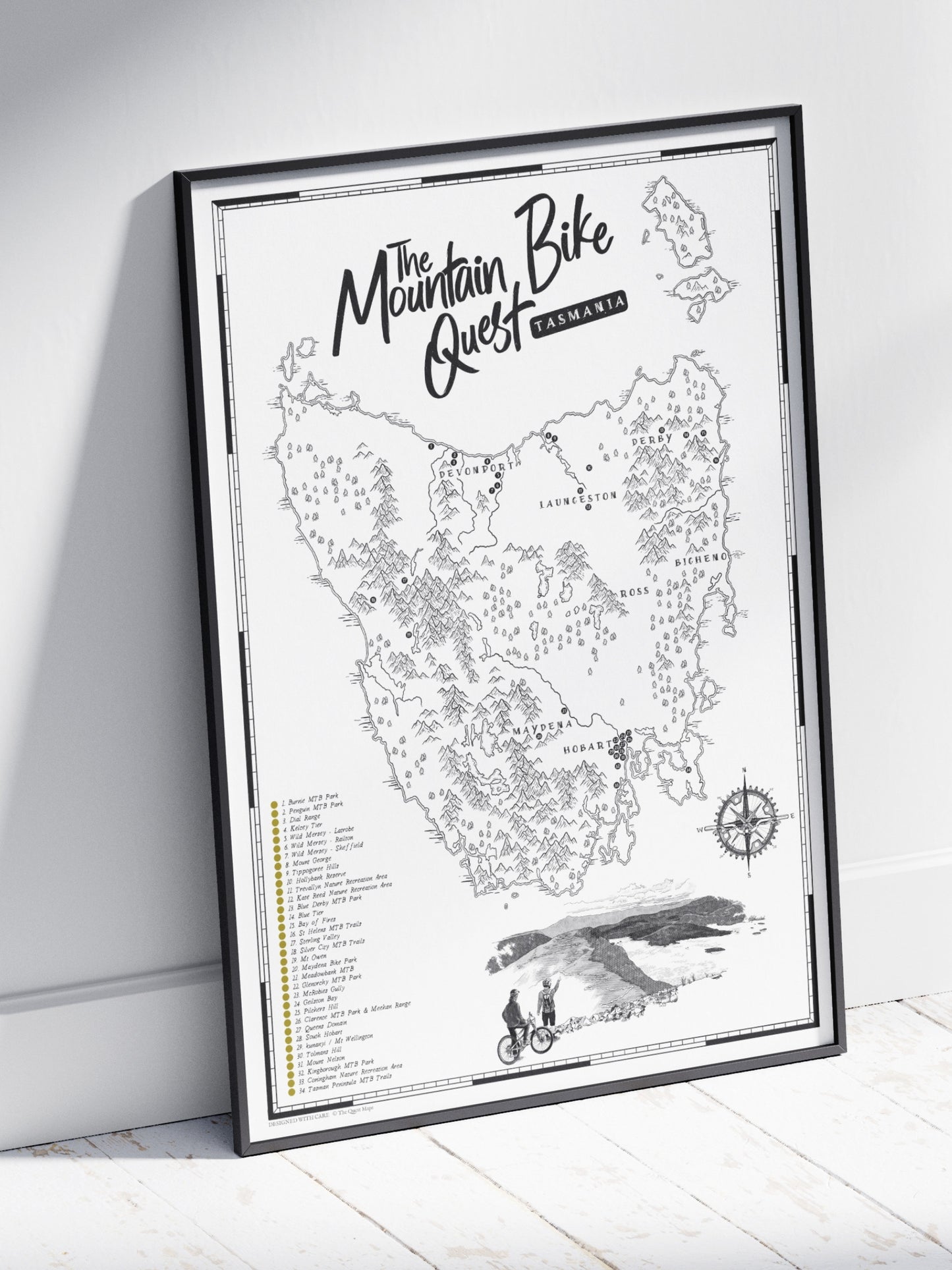 The Tasmania Mountain Bike Quest - Scratch Map