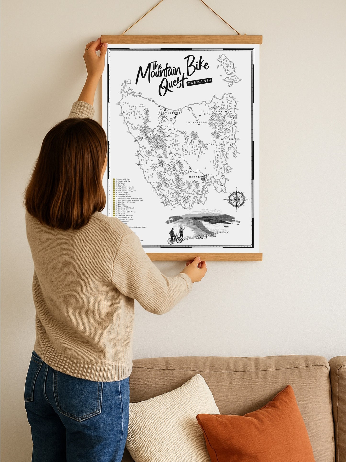 The Tasmania Mountain Bike Quest - Scratch Map
