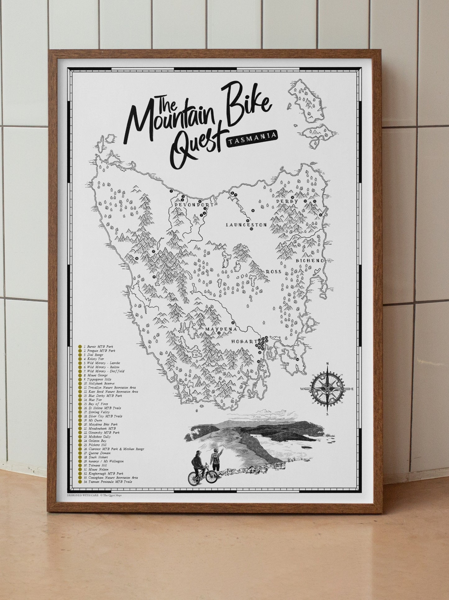 The Tasmania Mountain Bike Quest - Scratch Map