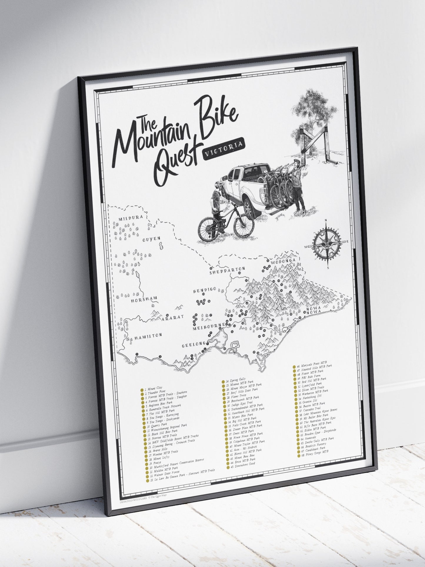The Victoria Mountain Bike Quest - Scratch Map