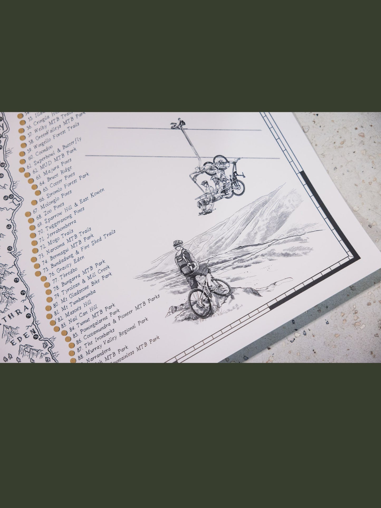 The NSW & ACT Mountain Bike Quest - Scratch Map