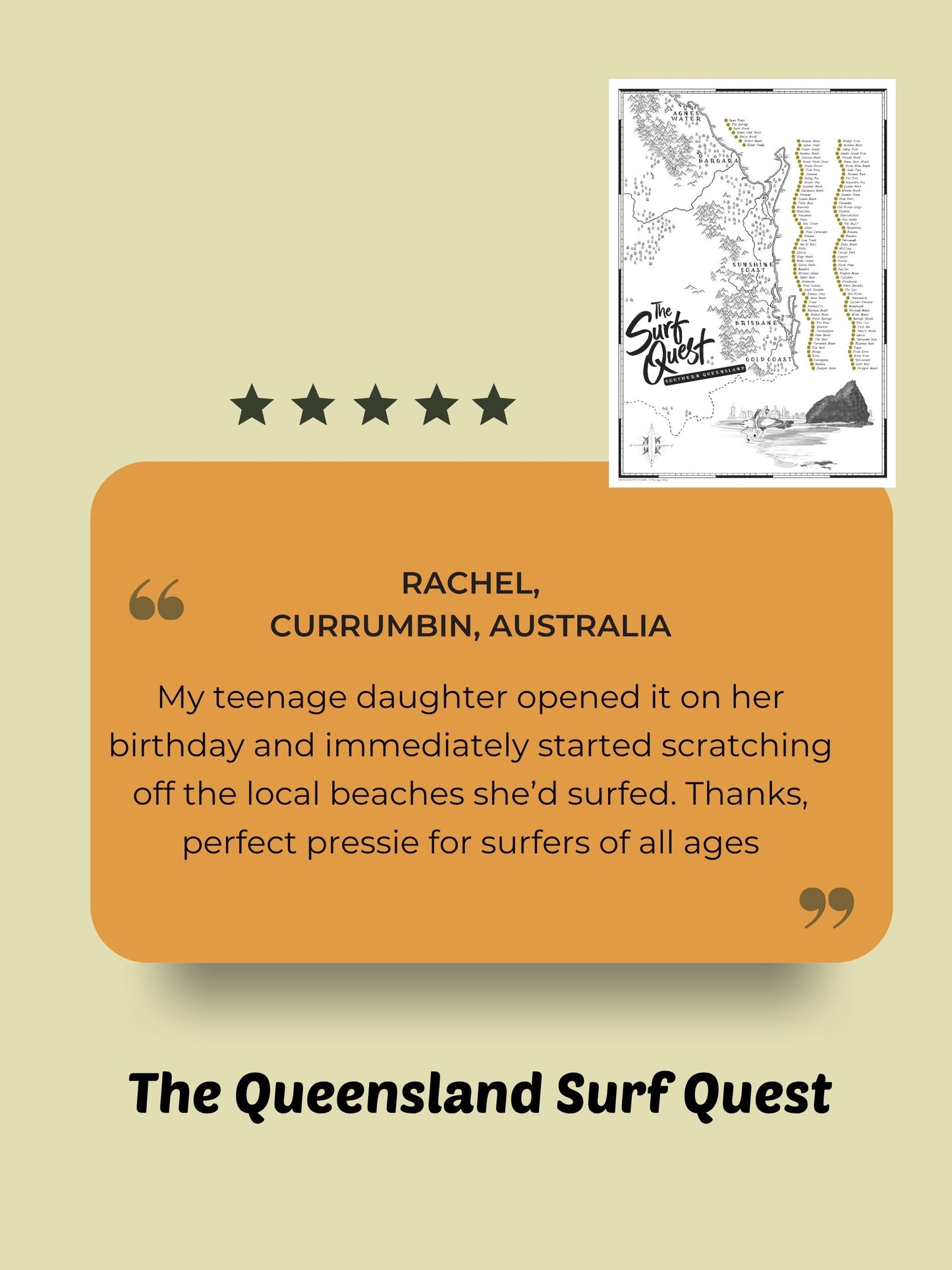 The Queensland Surf Quest - Scratch Map