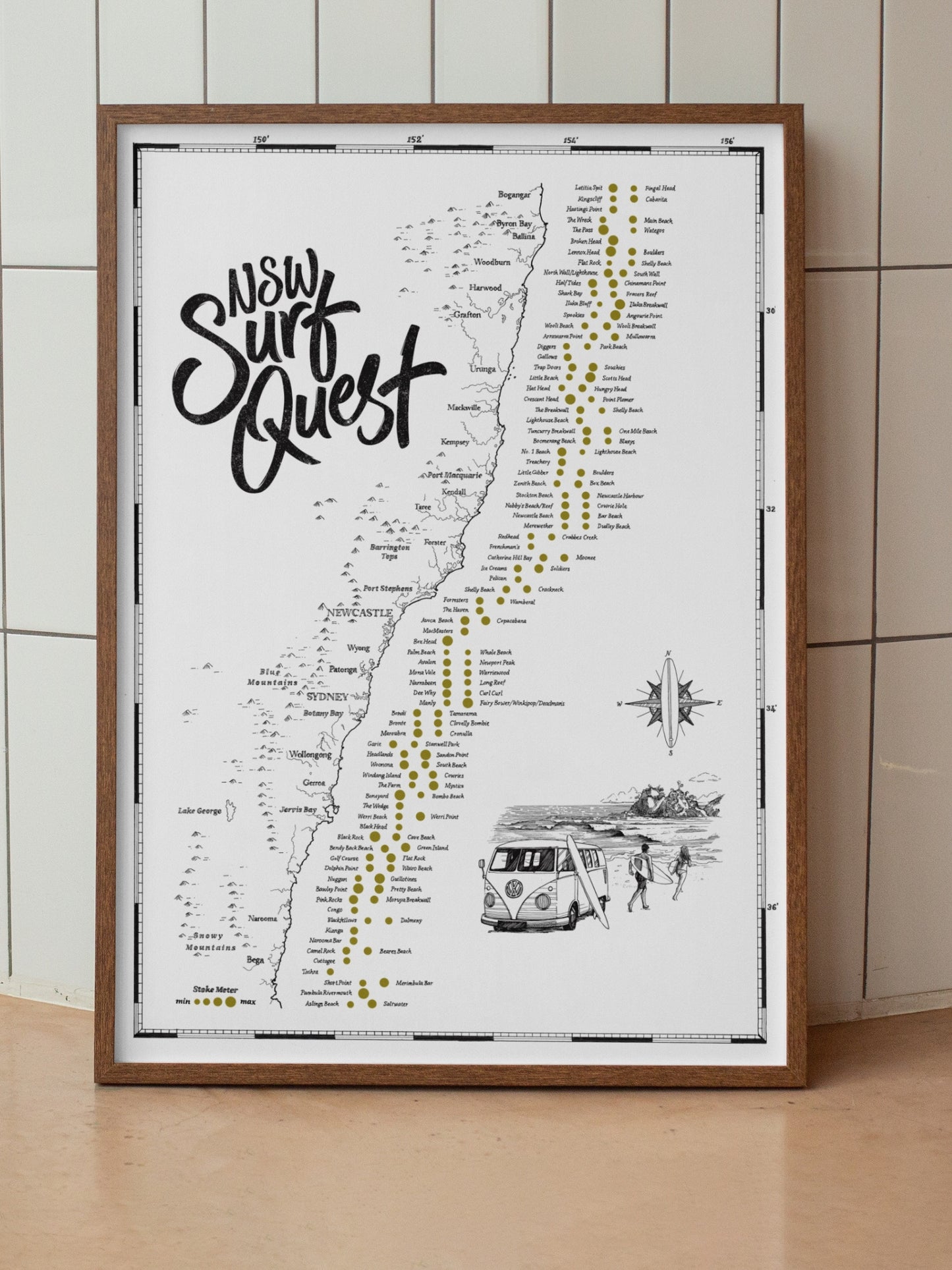 The New South Wales Surf Quest - Scratch Map