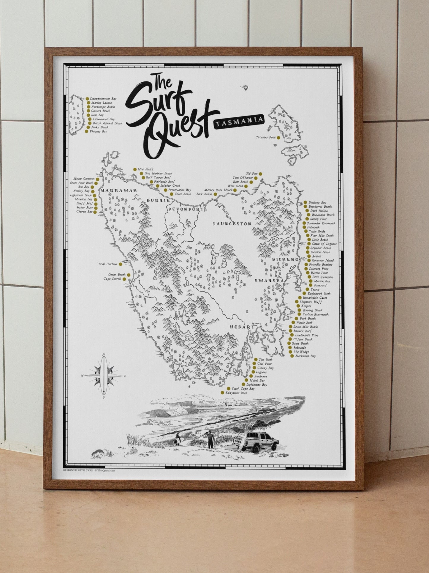 The Tasmania Surf Quest -Scratch Map