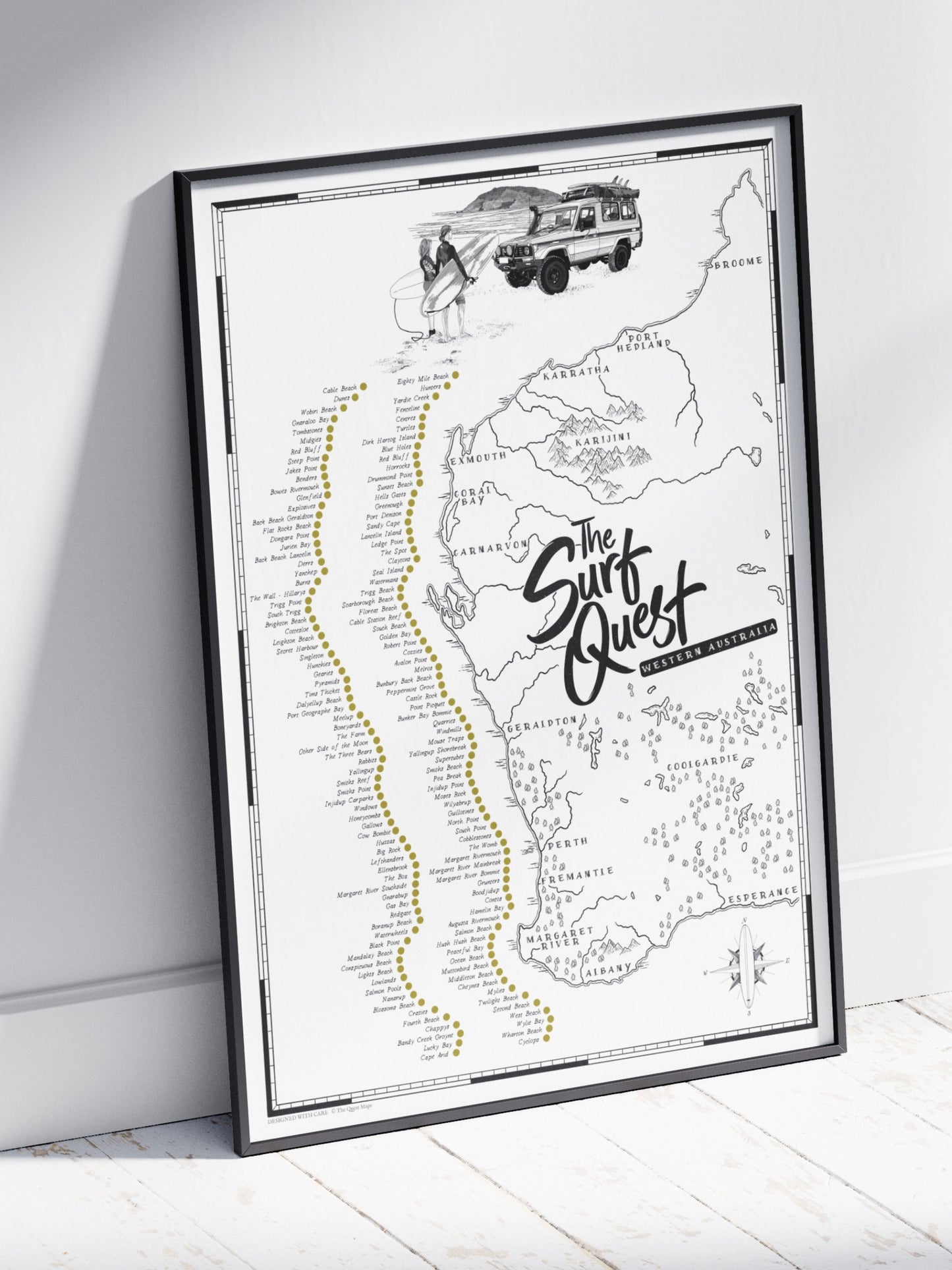 The Western Australia Surf Quest - Scratch Map