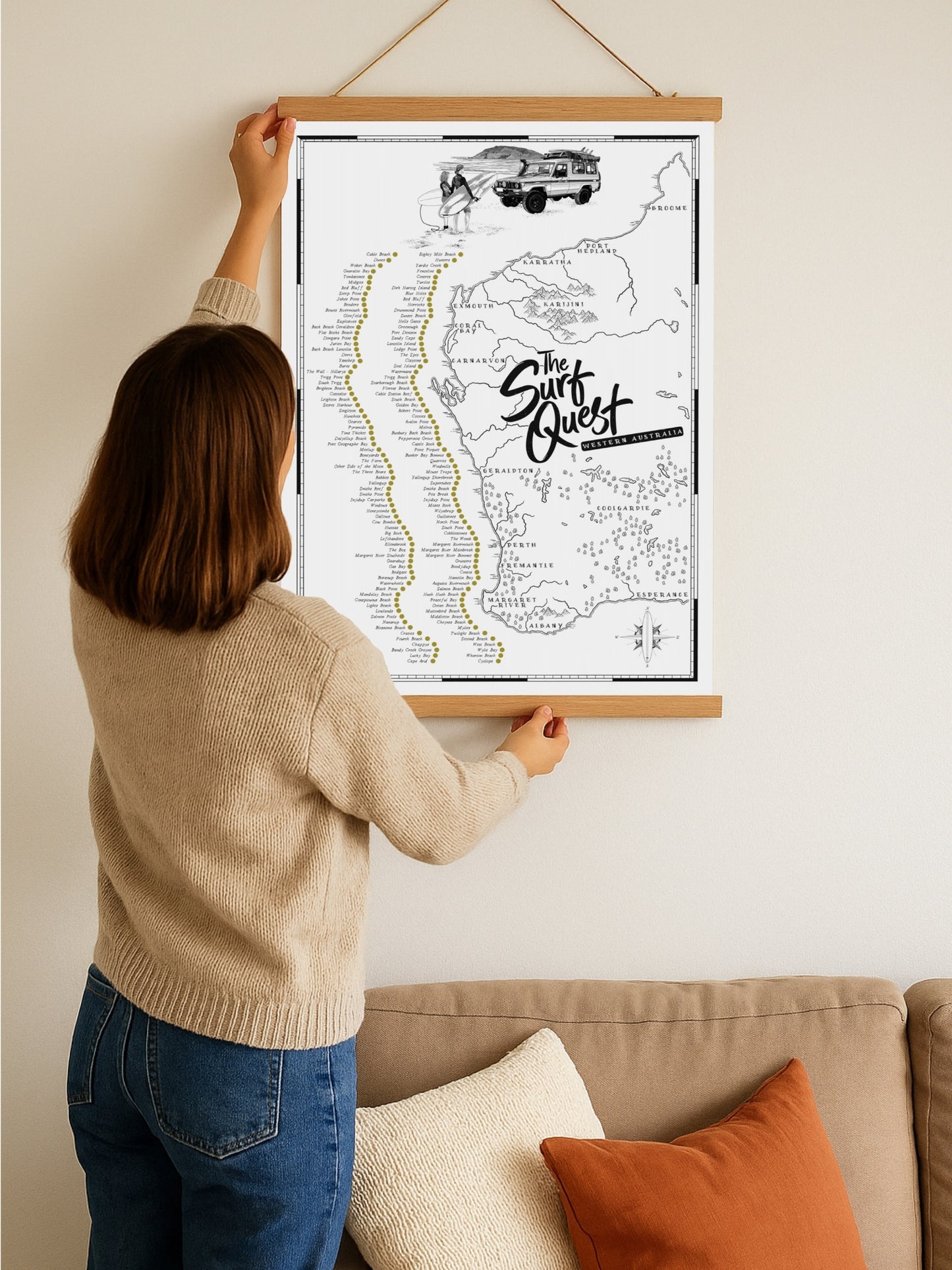 The Western Australia Surf Quest - Scratch Map