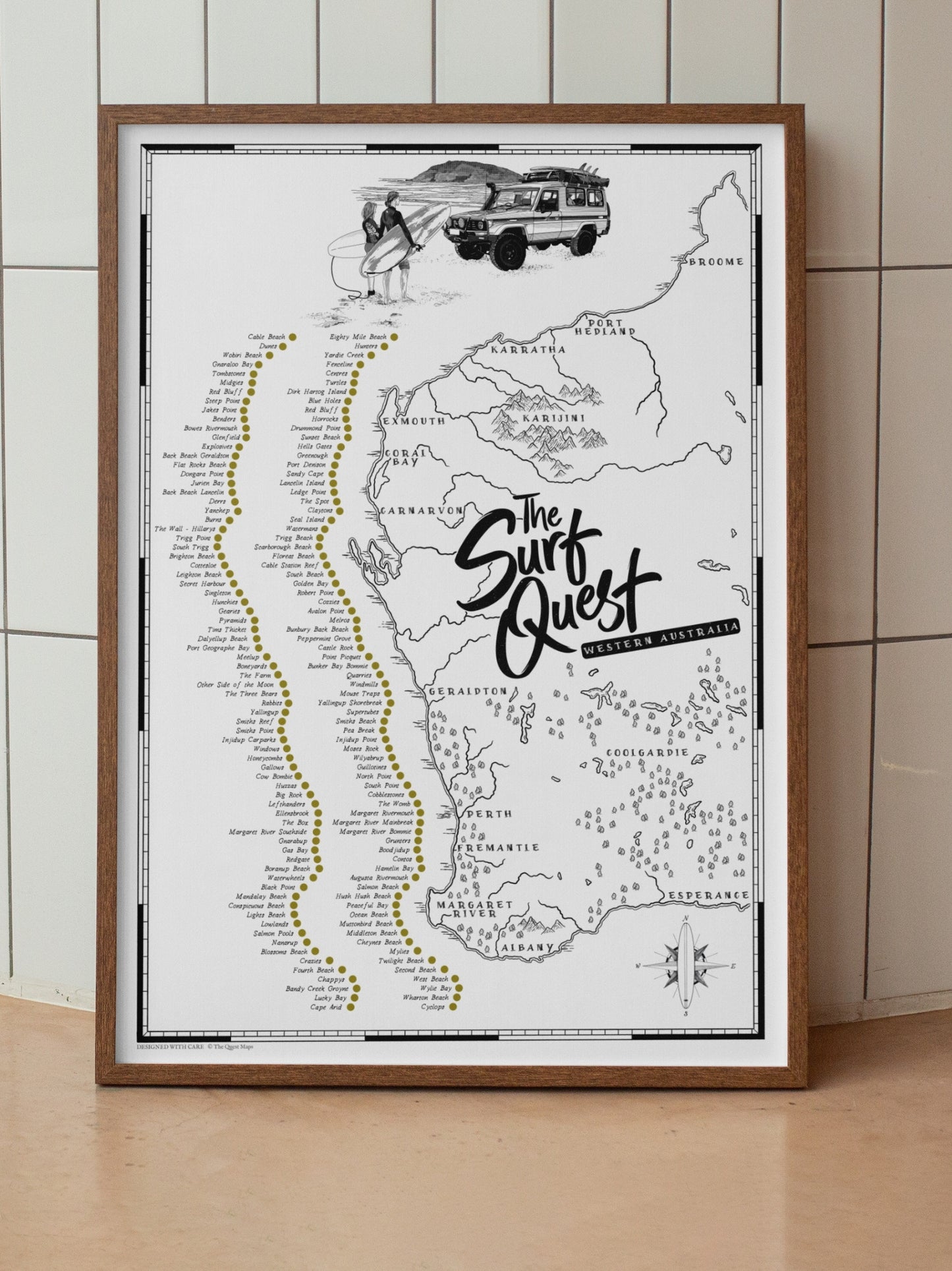 The Western Australia Surf Quest - Scratch Map