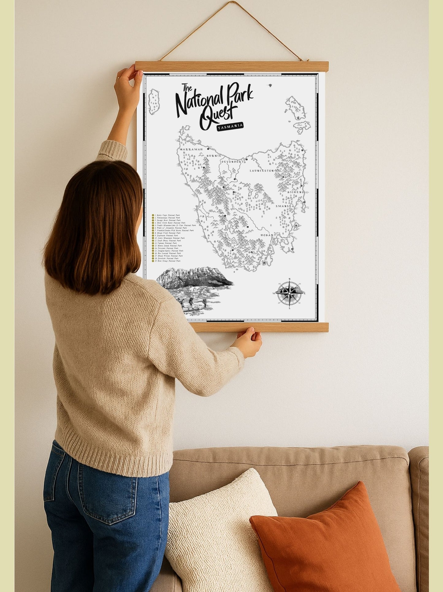 The Tasmania National Parks Quest - Scratch Map