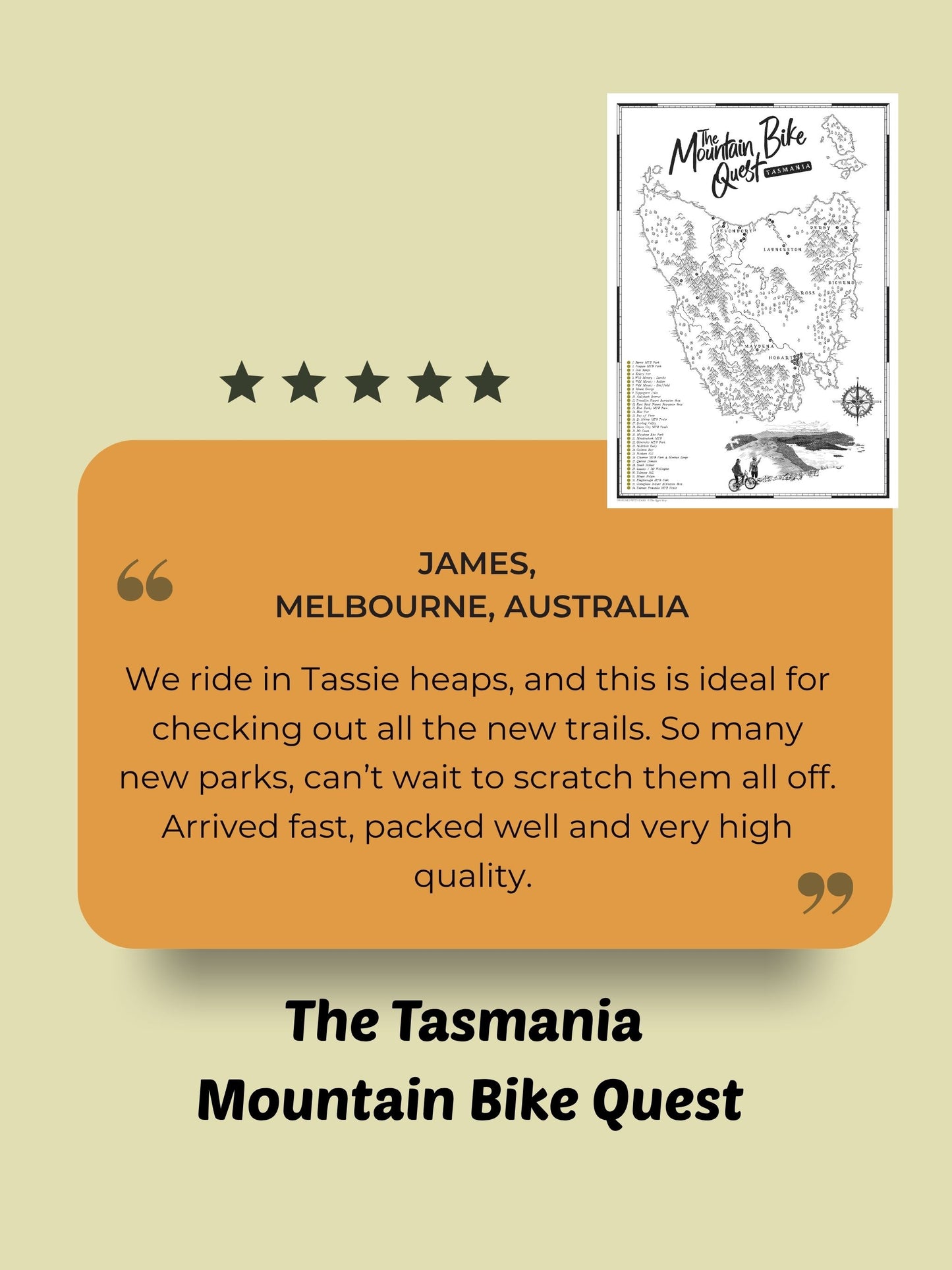 The Tasmania Mountain Bike Quest - Scratch Map