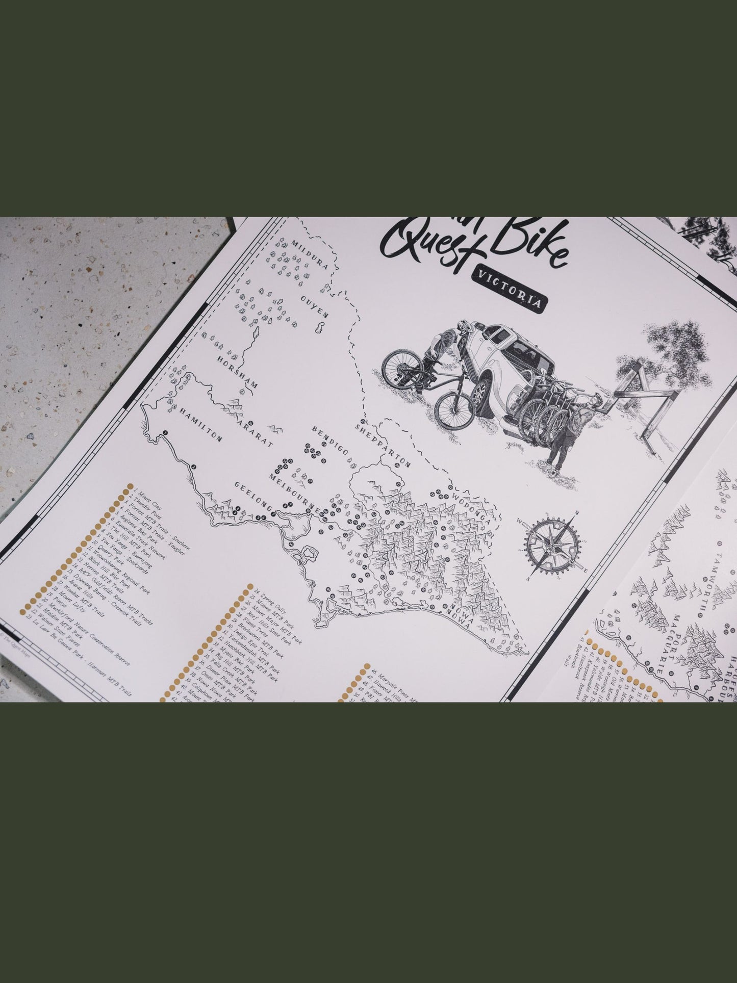 The Victoria Mountain Bike Quest - Scratch Map