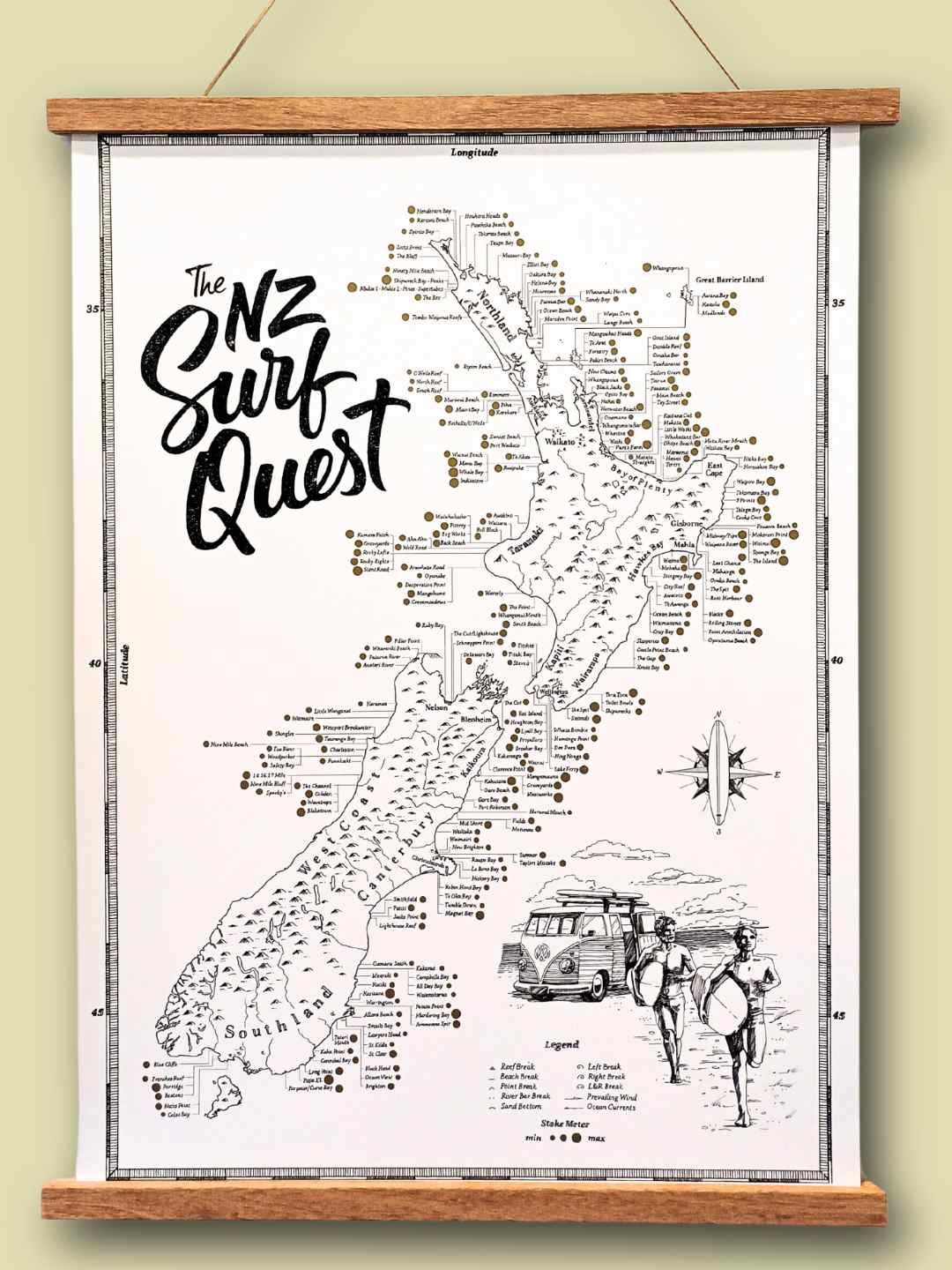 The NZ Surf Quest - Scratch Map