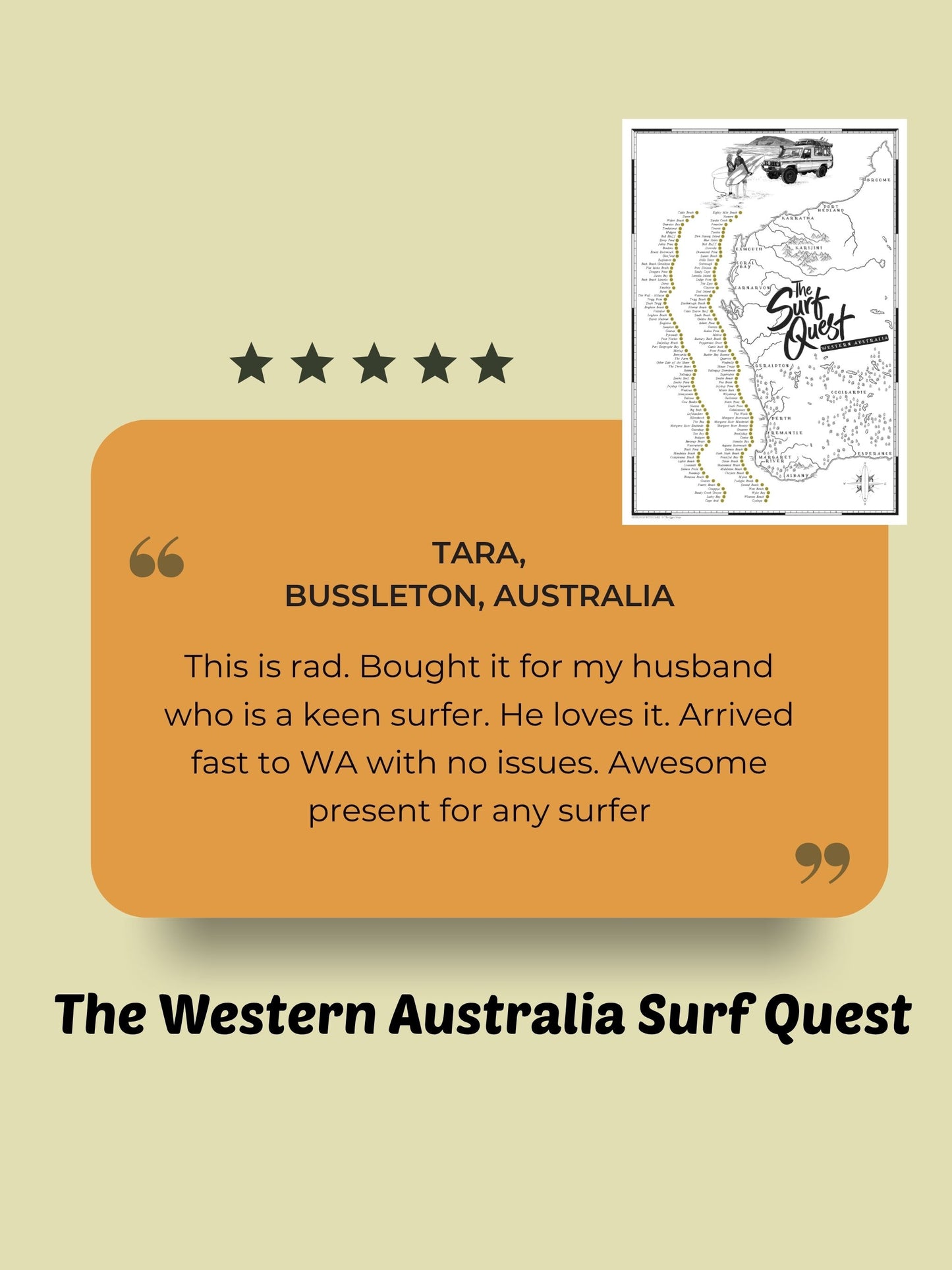 The Western Australia Surf Quest - Scratch Map