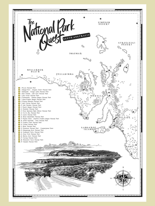 The South Australia National Parks Quest - Scratch Map