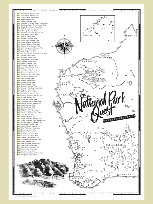 The Western Australia National Parks Quest - Scratch Map