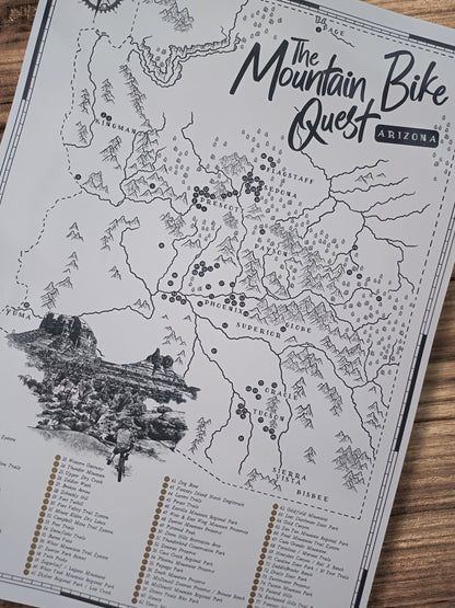 The Arizona Mountain Bike Quest - Scratch Map