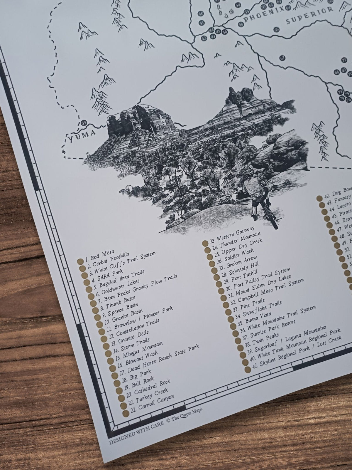 The Arizona Mountain Bike Quest - Scratch Map