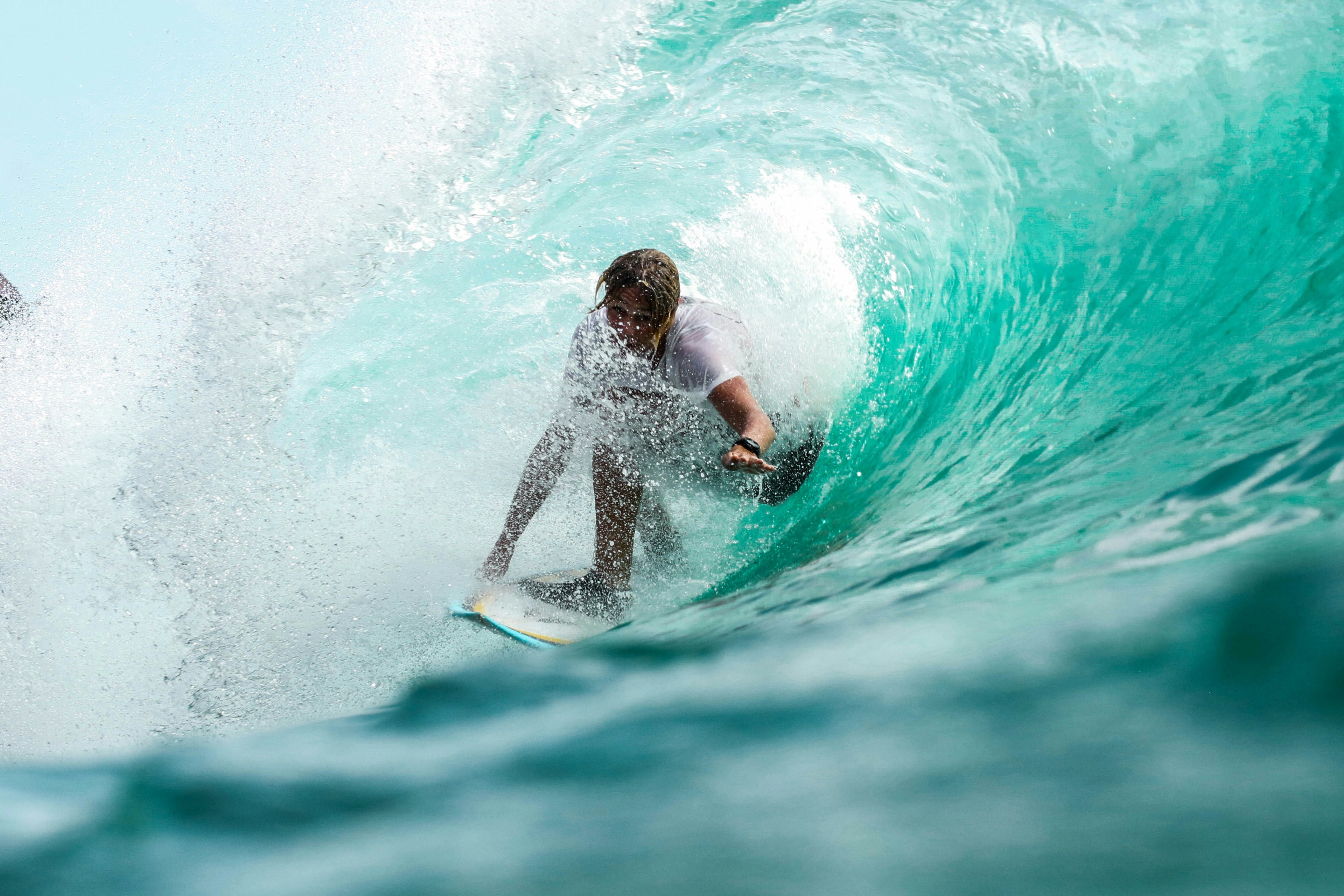Surfer in the barrel. The Quest Maps Outdoor Scratch Maps