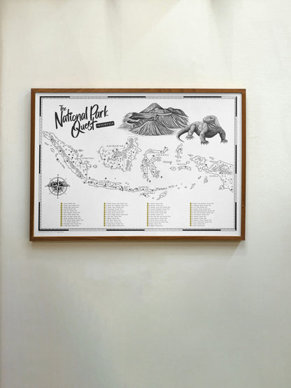 The Indonesia National Parks Quest - Scratch Map