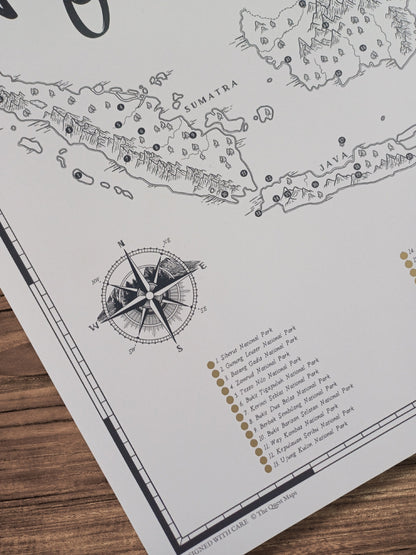 The Indonesia National Parks Quest - Scratch Map