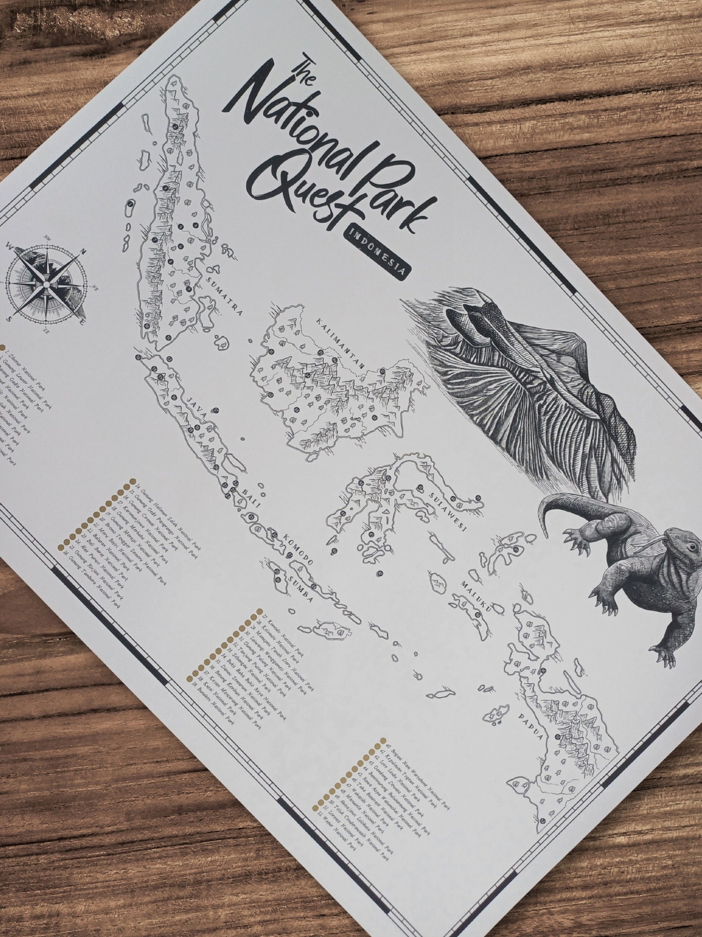 The Indonesia National Parks Quest - Scratch Map