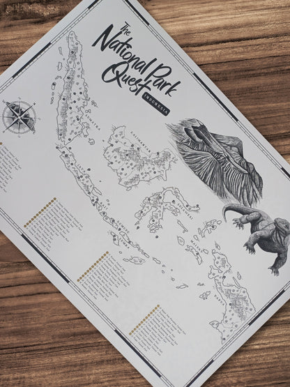 The Indonesia National Parks Quest - Scratch Map