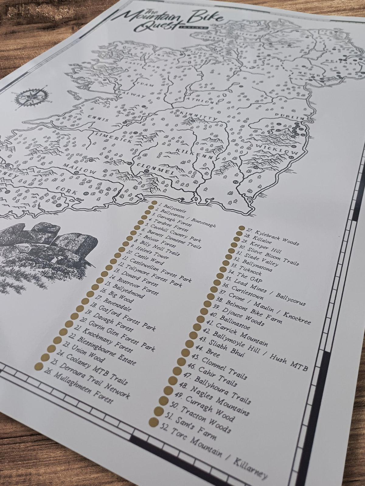 The Ireland Mountain Bike Quest - Scratch Map