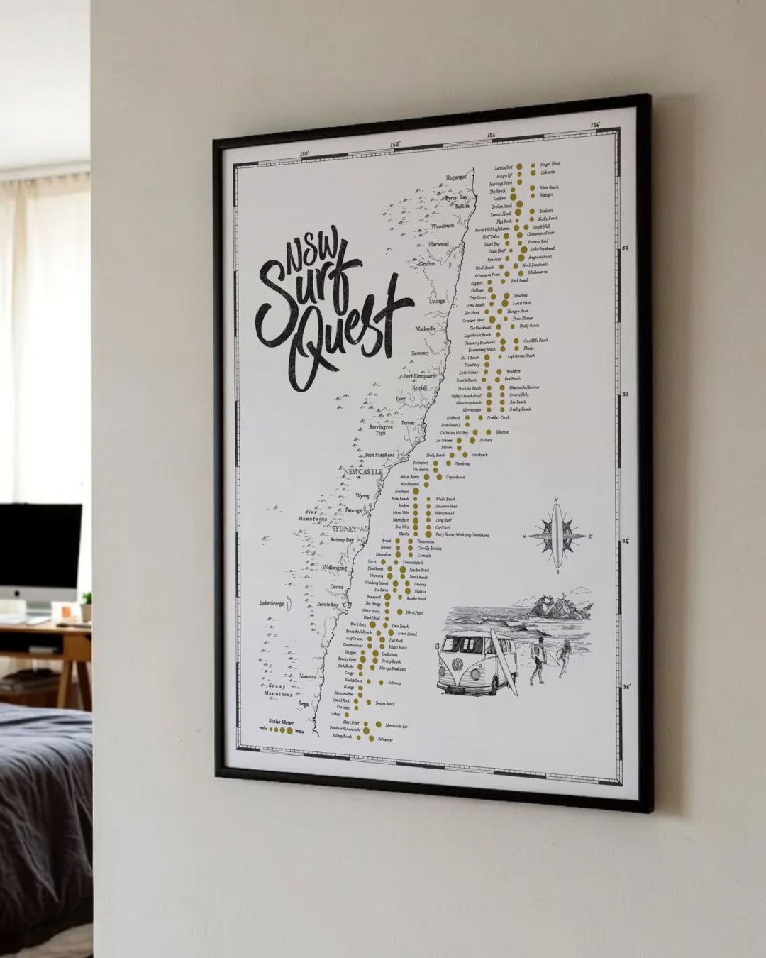 The New South Wales Surf Quest - Scratch Map