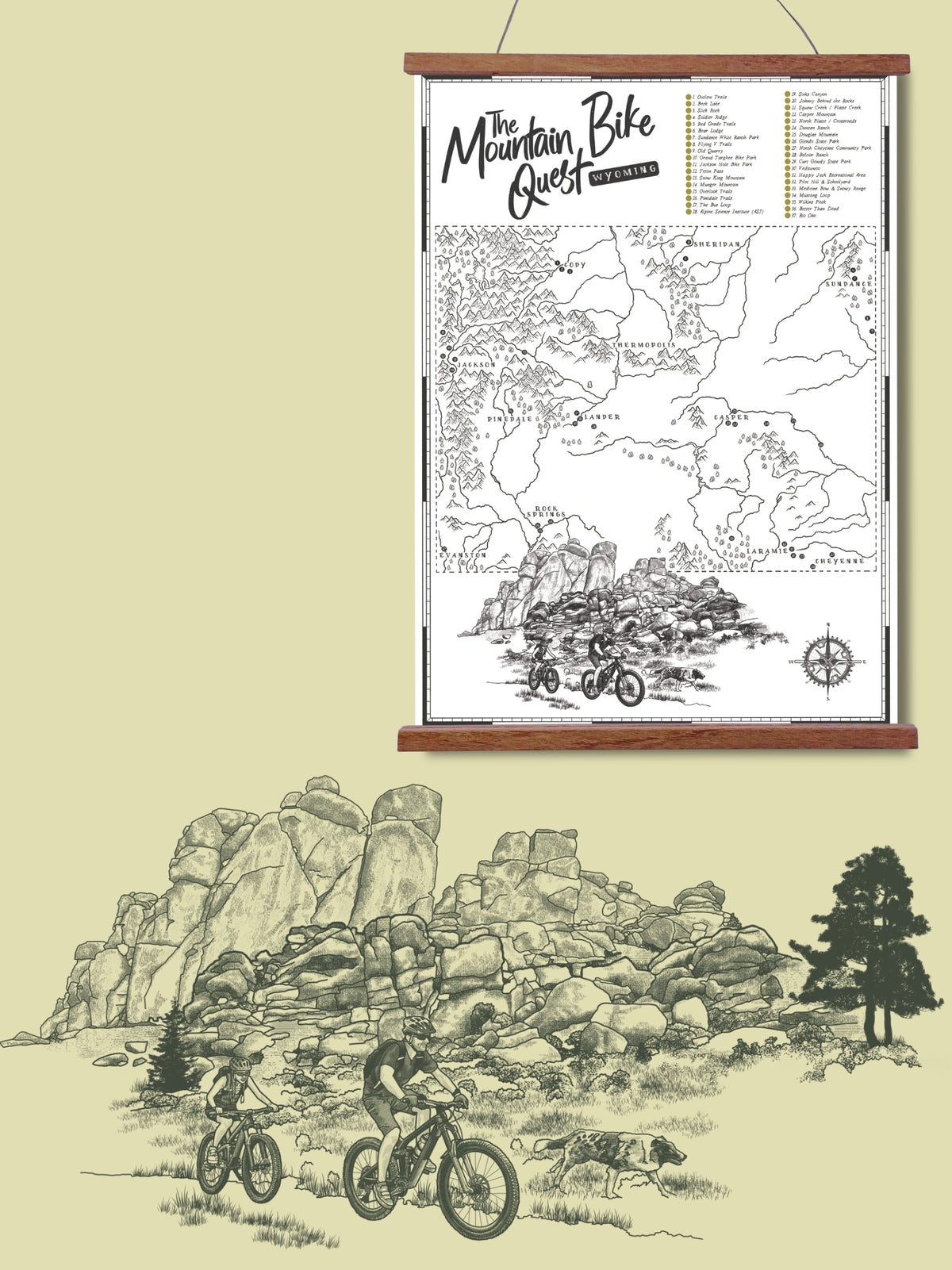 The Wyoming Mountain Bike Quest - Scratch Map