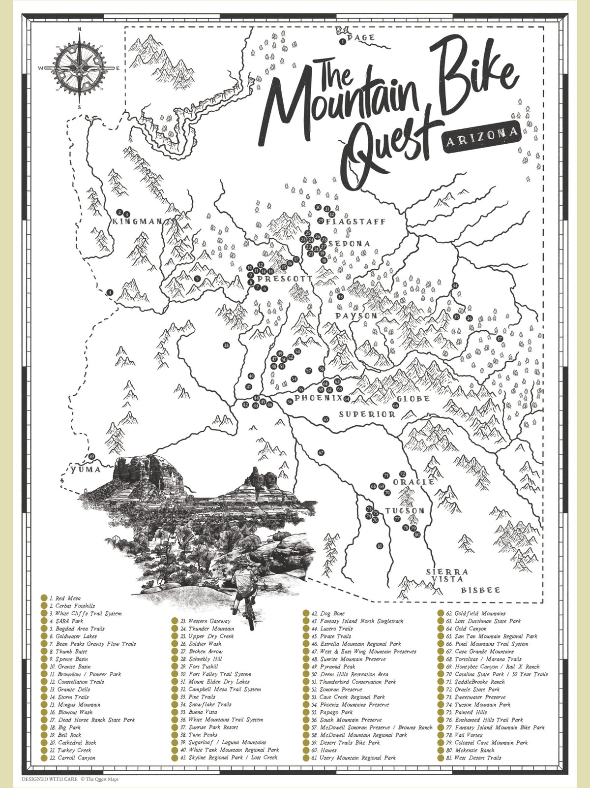 The Arizona Mountain Bike Quest - Scratch Map
