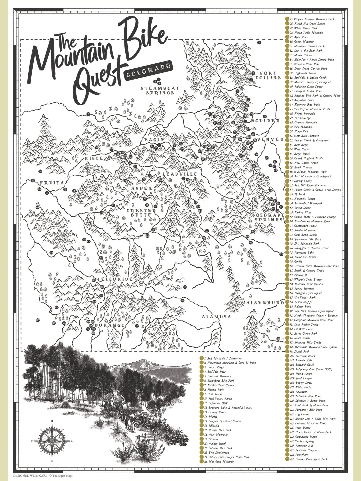 The Colorado Mountain Bike Quest - Scratch Map