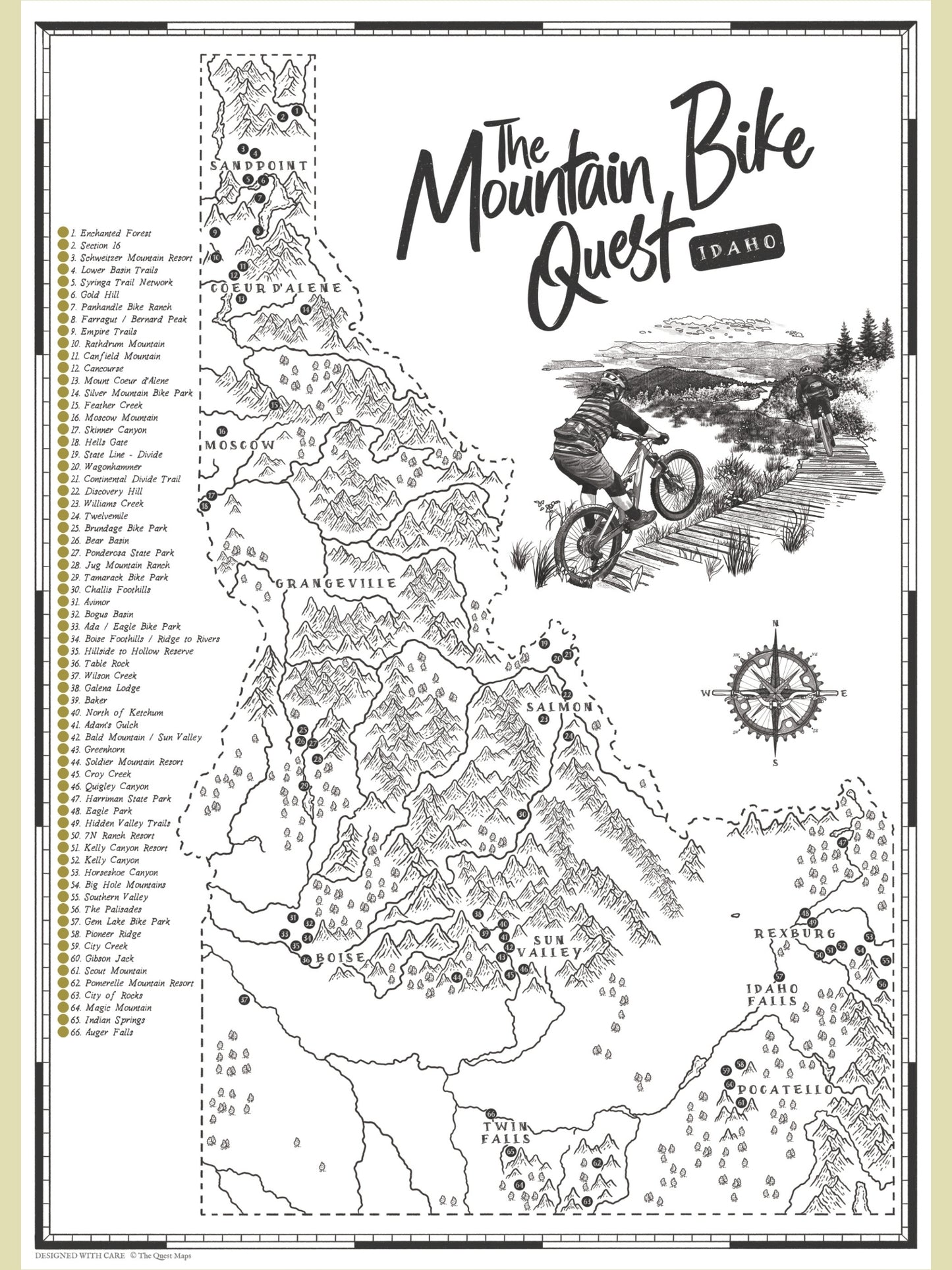 The Idaho Mountain Bike Quest - Scratch Map