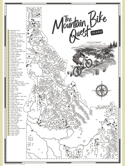 The Idaho Mountain Bike Quest - Scratch Map