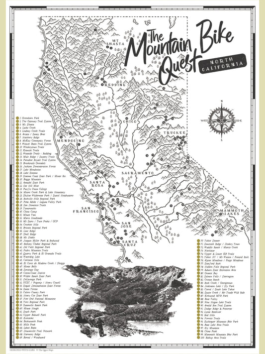The California (North) Mountain Bike Quest - Scratch Map