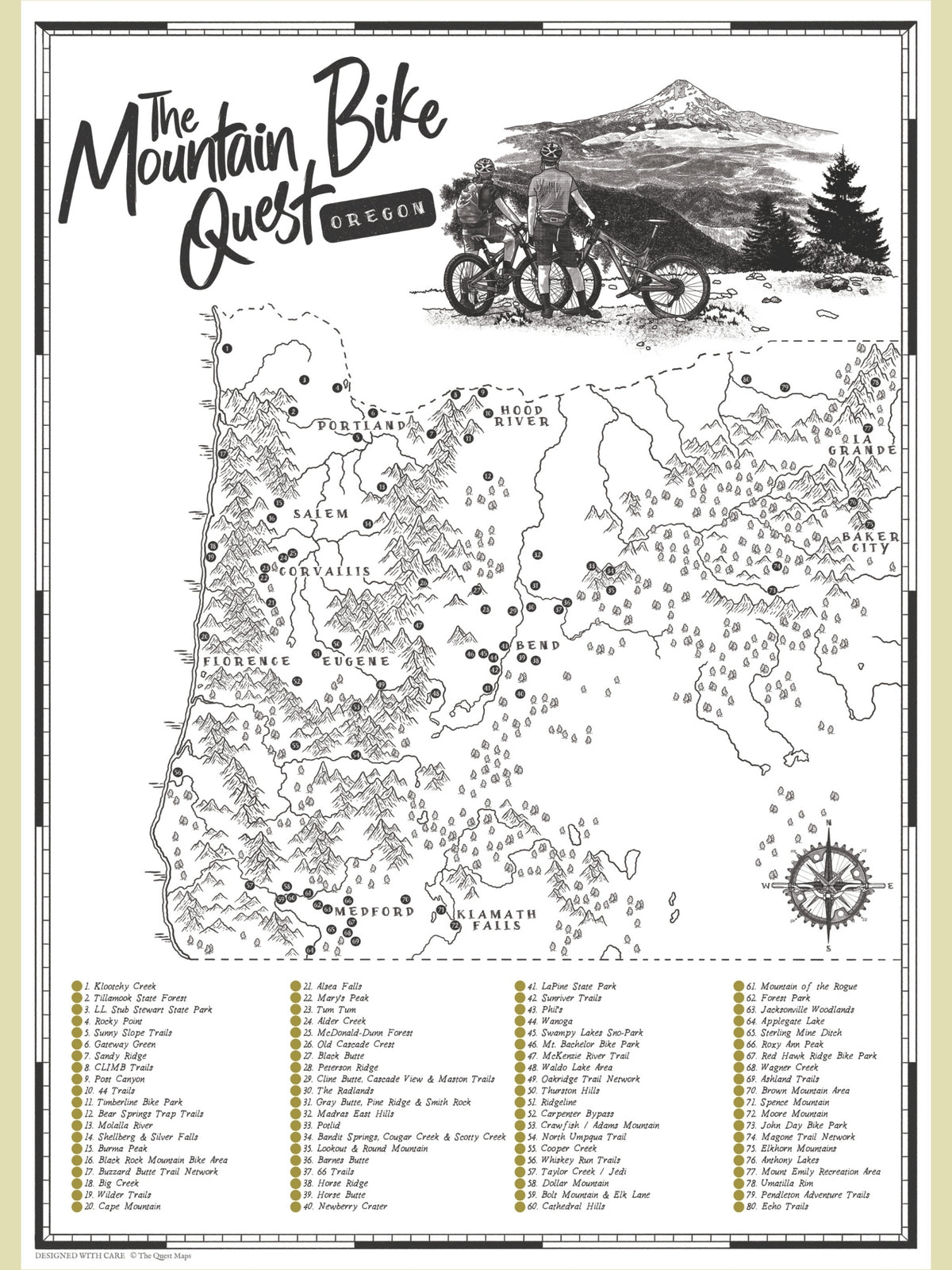 The Oregon Mountain Bike Quest - Scratch Map