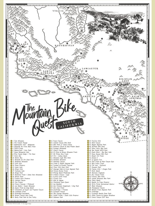 The California (South) Mountain Bike Quest - Scratch Map