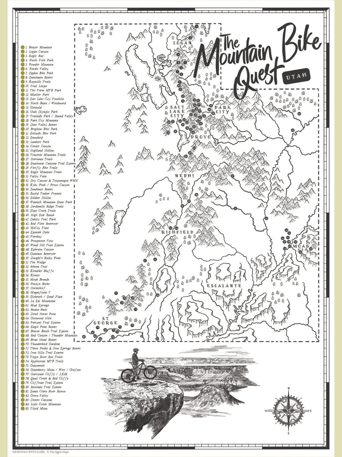 The Utah Mountain Bike Quest - Scratch Map
