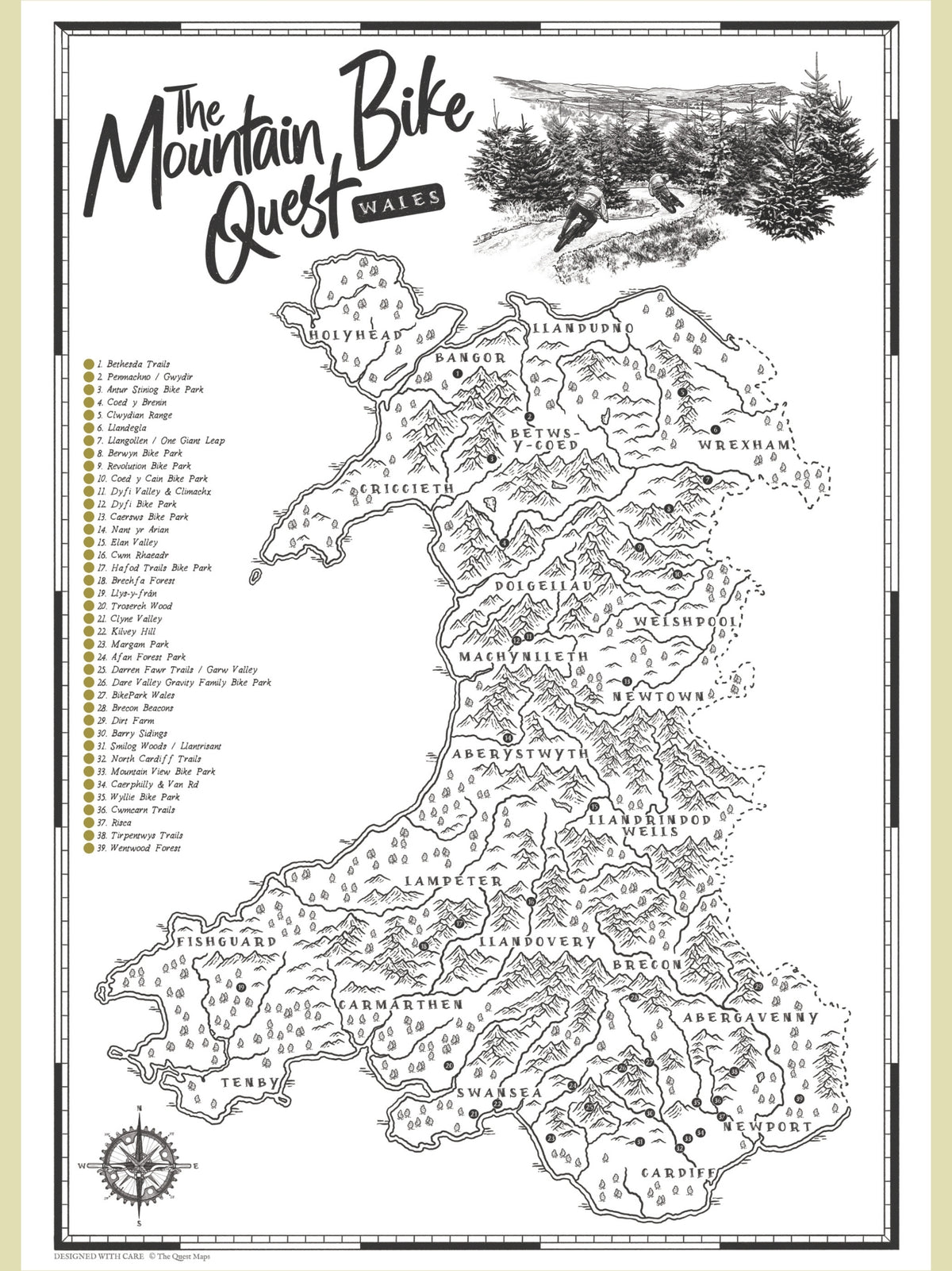 The Wales Mountain Bike Quest - Scratch Map