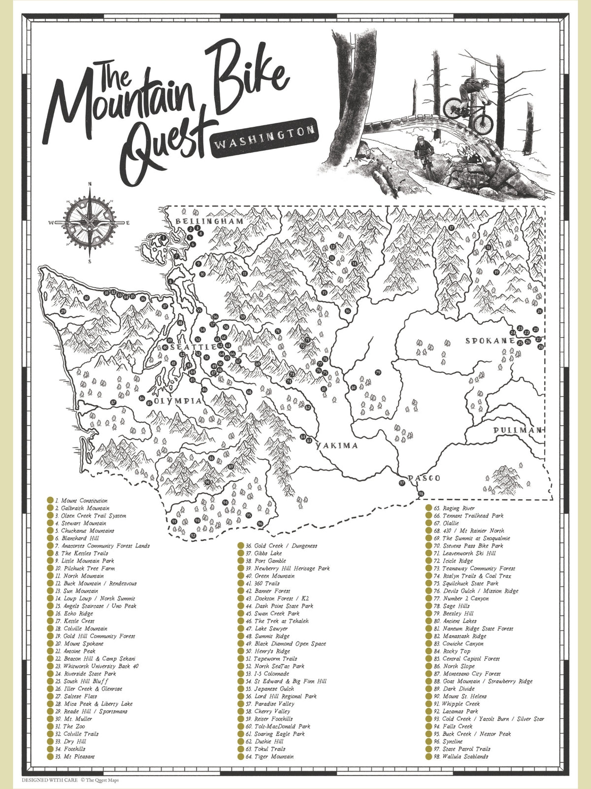 The Washington Mountain Bike Quest - Scratch Map