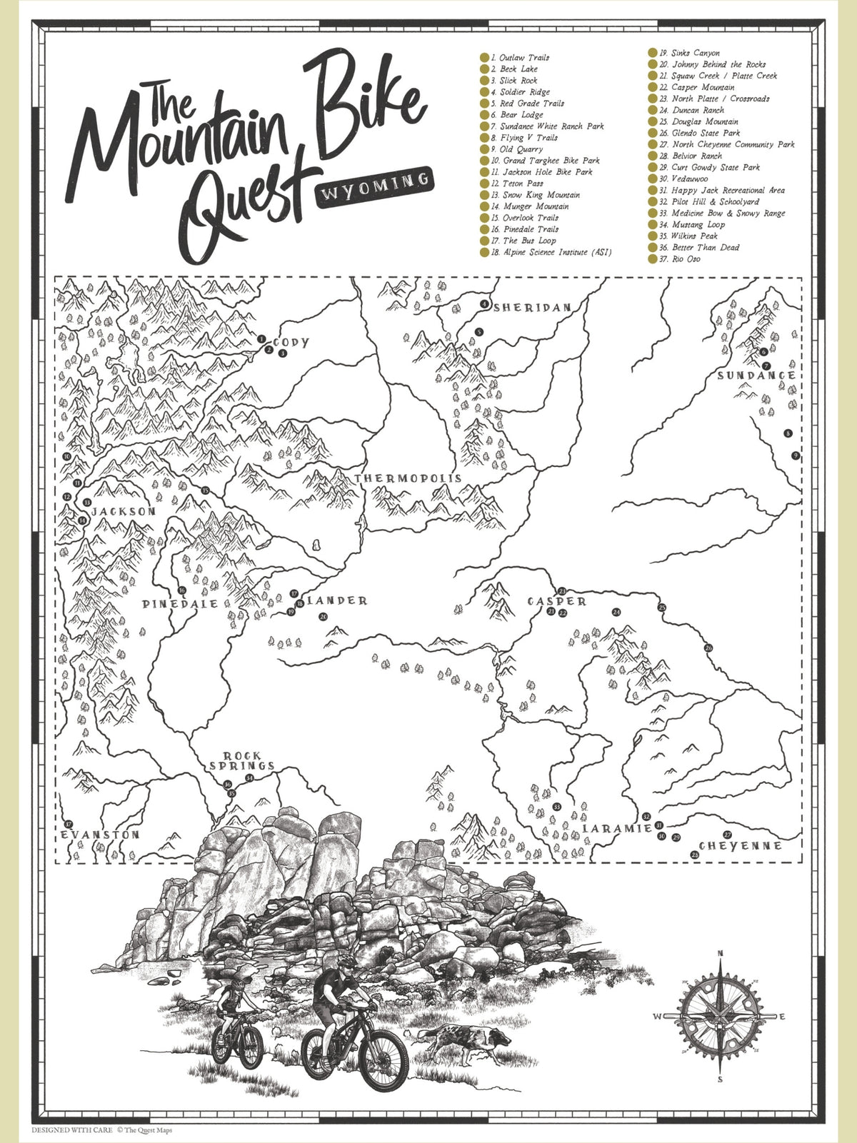 The Wyoming Mountain Bike Quest - Scratch Map