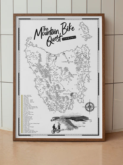 The Tasmania Mountain Bike Quest - Scratch Map