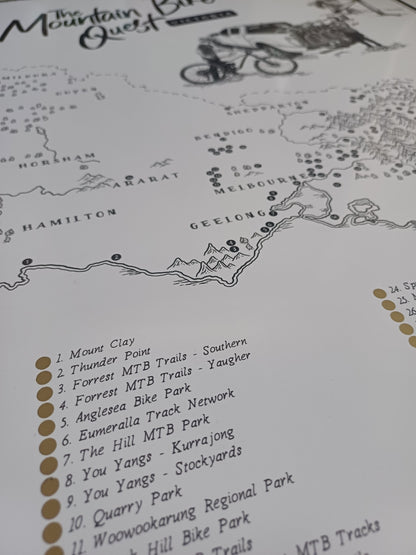The Victoria Mountain Bike Quest - Scratch Map