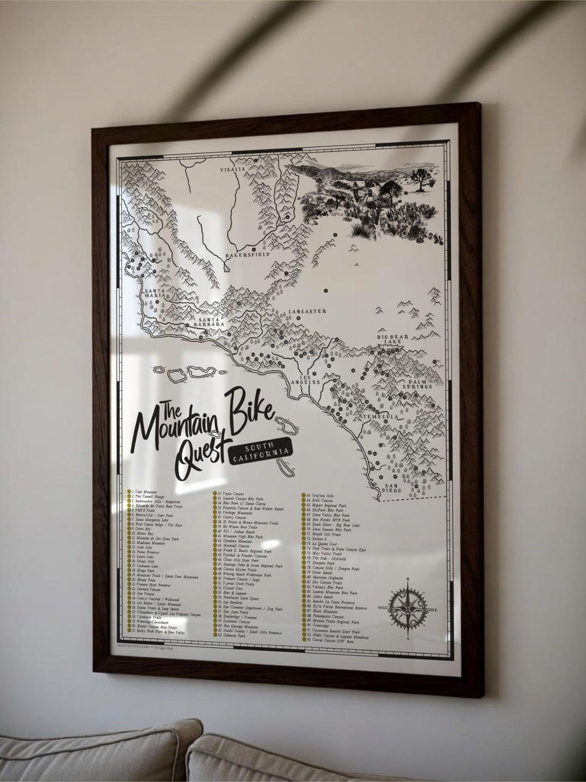 The California (South) Mountain Bike Quest - Scratch Map