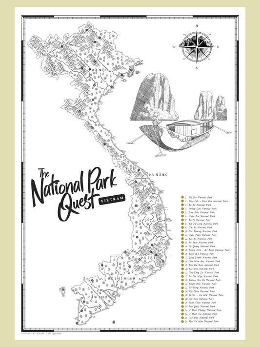 The Vietnam National Parks Quest - Scratch Map
