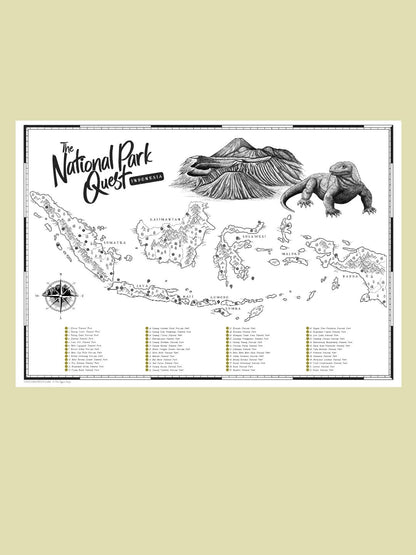 The Indonesia National Parks Quest - Scratch Map