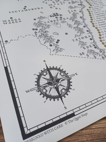 The NSW & ACT Mountain Bike Quest - Scratch Map