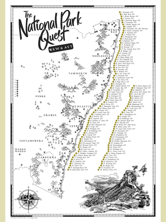 The NSW & ACT National Parks Quest - Scratch Map